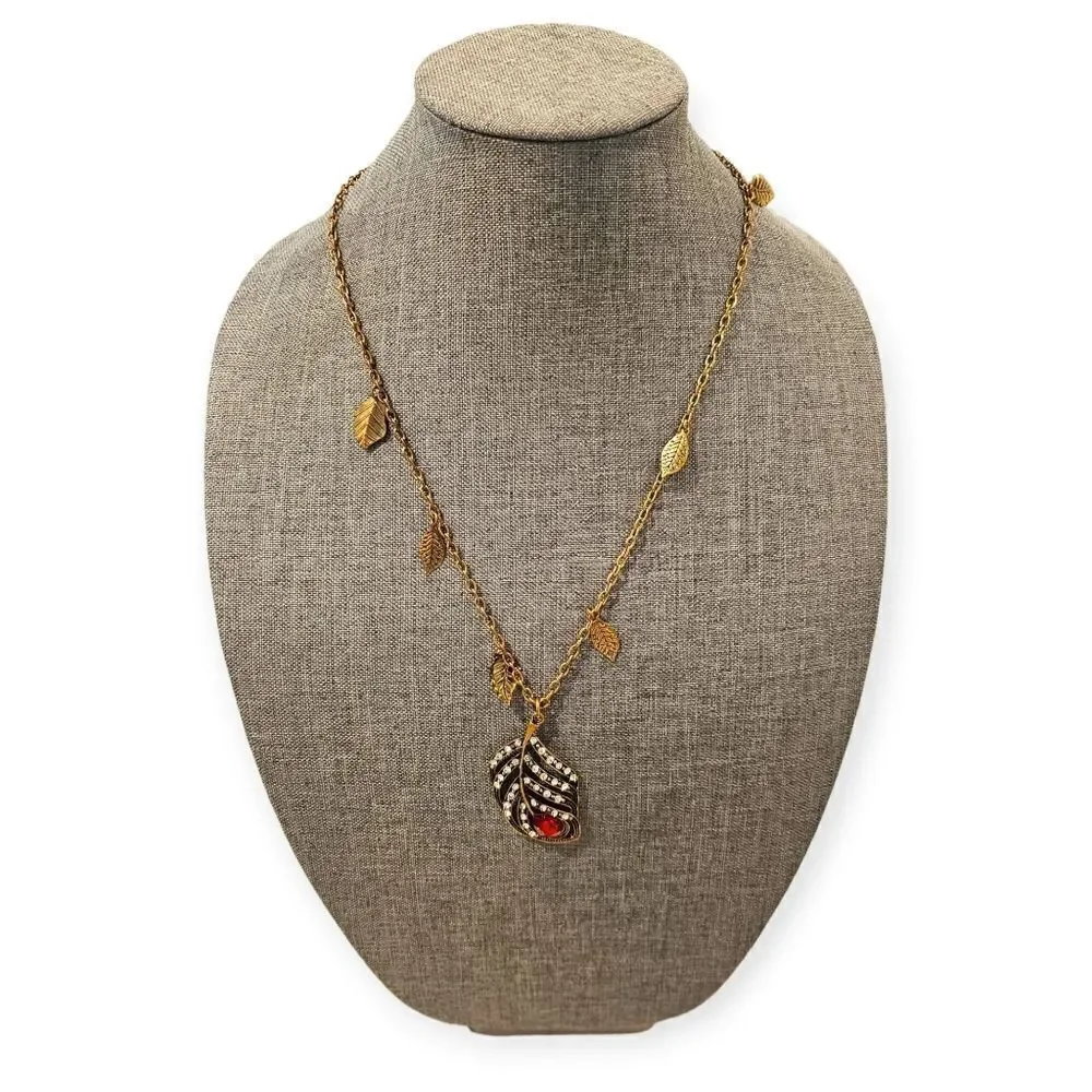 Amrita Singh Antique 18k Gold-Plated Brass Peacock Feather Pendant Necklace - Picture 11 of 11